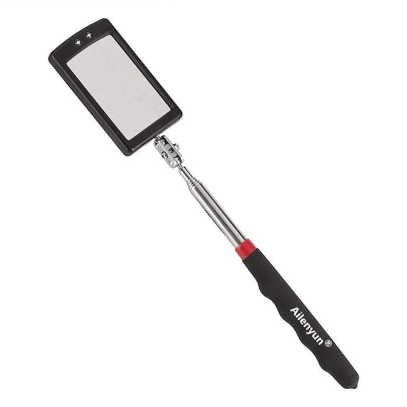 Ailenyun Telescoping Lighted Inspection Mirrorï¼ŒTelescoping LED Lighted Flexible Inspection Mirror 360 Swivel for Extra Viewing - Image 1
